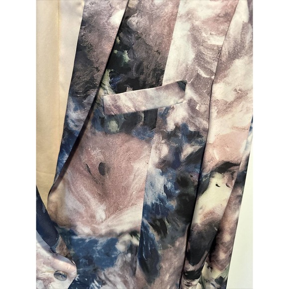 Haute Hippie Watercolor Silk Cropped Tuxedo Blazer Size 8 - Picture 6 of 9